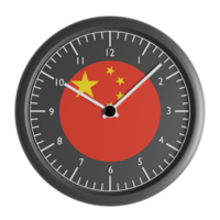 Wall clock with the flag of Peoples Republic of China png