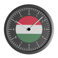 Wall clock with the flag of Hungary png