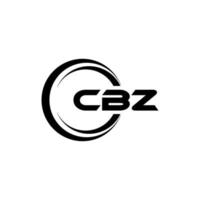 CBZ letter logo design in illustration. Vector logo, calligraphy designs for logo, Poster, Invitation, etc.