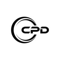 CPD letter logo design in illustration. Vector logo, calligraphy designs for logo, Poster, Invitation, etc.