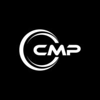 CMP letter logo design in illustration. Vector logo, calligraphy designs for logo, Poster, Invitation, etc.