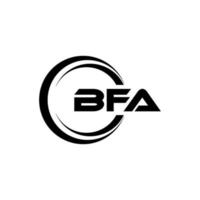 BFA letter logo design in illustration. Vector logo, calligraphy designs for logo, Poster, Invitation, etc.