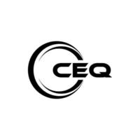 CEQ letter logo design in illustration. Vector logo, calligraphy designs for logo, Poster, Invitation, etc.