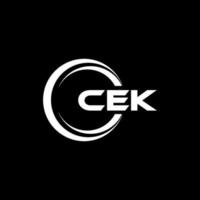 CEK letter logo design in illustration. Vector logo, calligraphy designs for logo, Poster, Invitation, etc.