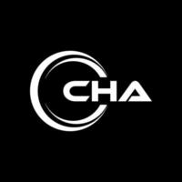 CHA letter logo design in illustration. Vector logo, calligraphy designs for logo, Poster, Invitation, etc.