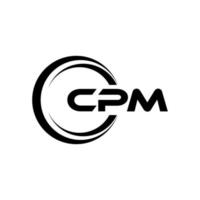 CPM letter logo design in illustration. Vector logo, calligraphy designs for logo, Poster, Invitation, etc.