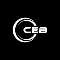 CEB letter logo design in illustration. Vector logo, calligraphy designs for logo, Poster, Invitation, etc.