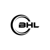 BHL letter logo design in illustration. Vector logo, calligraphy designs for logo, Poster, Invitation, etc.