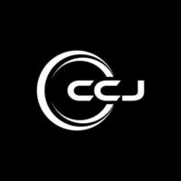 CCJ letra logo diseño en ilustración. vector logo, caligrafía diseños para logo, póster, invitación, etc.