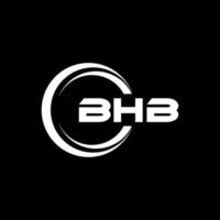 bhb letra logo diseño en ilustración. vector logo, caligrafía diseños para logo, póster, invitación, etc.