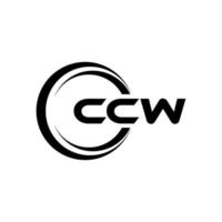 CCW letter logo design in illustration. Vector logo, calligraphy designs for logo, Poster, Invitation, etc.