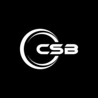 CSB letter logo design in illustration. Vector logo, calligraphy designs for logo, Poster, Invitation, etc.