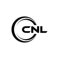 CNL letter logo design in illustration. Vector logo, calligraphy designs for logo, Poster, Invitation, etc.