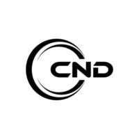 CND letter logo design in illustration. Vector logo, calligraphy designs for logo, Poster, Invitation, etc.