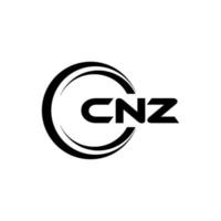 cnz letra logo diseño en ilustración. vector logo, caligrafía diseños para logo, póster, invitación, etc.