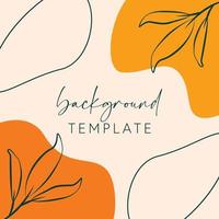 Trendy abstract square templates with leaves, flowers and geometric shapes. Good for social media posts, mobile apps, banner designs and online promotions and adverts. Abstract vector background.