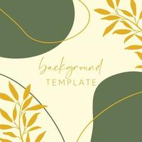 Trendy abstract square templates with leaves, flowers and geometric shapes. Good for social media posts, mobile apps, banner designs and online promotions and adverts. Abstract vector background.