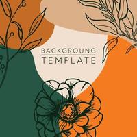 Trendy abstract square templates with leaves, flowers and geometric shapes. Good for social media posts, mobile apps, banner designs and online promotions and adverts. Abstract vector background.