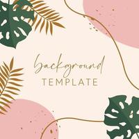 Trendy abstract square templates with leaves, flowers and geometric shapes. Good for social media posts, mobile apps, banner designs and online promotions and adverts. Abstract vector background.