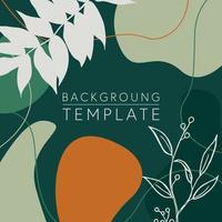 Trendy abstract square templates with leaves, flowers and geometric shapes. Good for social media posts, mobile apps, banner designs and online promotions and adverts. Abstract vector background.