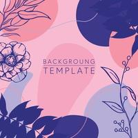 Trendy abstract square templates with leaves, flowers and geometric shapes. Good for social media posts, mobile apps, banner designs and online promotions and adverts. Abstract vector background.