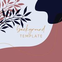 Trendy abstract square templates with leaves, flowers and geometric shapes. Good for social media posts, mobile apps, banner designs and online promotions and adverts. Abstract vector background.