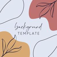 Trendy abstract square templates with leaves, flowers and geometric shapes. Good for social media posts, mobile apps, banner designs and online promotions and adverts. Abstract vector background.