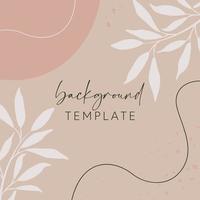 Trendy abstract square templates with leaves, flowers and geometric shapes. Good for social media posts, mobile apps, banner designs and online promotions and adverts. Abstract vector background.