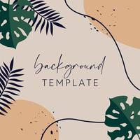 Trendy abstract square templates with leaves, flowers and geometric shapes. Good for social media posts, mobile apps, banner designs and online promotions and adverts. Abstract vector background.