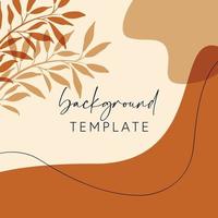 Trendy abstract square templates with leaves, flowers and geometric shapes. Good for social media posts, mobile apps, banner designs and online promotions and adverts. Abstract vector background.