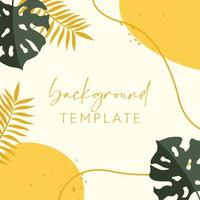 Trendy abstract square templates with leaves, flowers and geometric shapes. Good for social media posts, mobile apps, banner designs and online promotions and adverts. Abstract vector background.