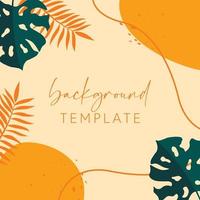 Trendy abstract square templates with leaves, flowers and geometric shapes. Good for social media posts, mobile apps, banner designs and online promotions and adverts. Abstract vector background.