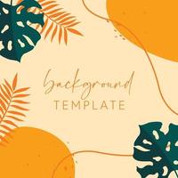 Trendy abstract square templates with leaves, flowers and geometric shapes. Good for social media posts, mobile apps, banner designs and online promotions and adverts. Abstract vector background.