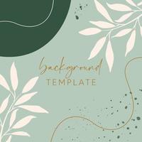 Trendy abstract square templates with leaves, flowers and geometric shapes. Good for social media posts, mobile apps, banner designs and online promotions and adverts. Abstract vector background.