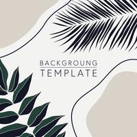 Trendy abstract square templates with leaves, flowers and geometric shapes. Good for social media posts, mobile apps, banner designs and online promotions and adverts. Abstract vector background.