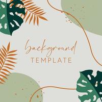 Trendy abstract square templates with leaves, flowers and geometric shapes. Good for social media posts, mobile apps, banner designs and online promotions and adverts. Abstract vector background.