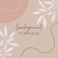 Trendy abstract square templates with leaves, flowers and geometric shapes. Good for social media posts, mobile apps, banner designs and online promotions and adverts. Abstract vector background.