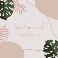 Trendy abstract square templates with leaves, flowers and geometric shapes. Good for social media posts, mobile apps, banner designs and online promotions and adverts. Abstract vector background.