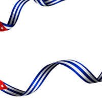 Ribbon with cuba flag color 3d png