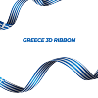 Ribbon with greece flag color 3d png