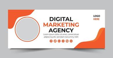 digital marketing cover page template vector