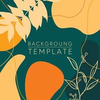 Trendy abstract square templates with leaves, flowers and geometric shapes. Good for social media posts, mobile apps, banner designs and online promotions and adverts. Abstract vector background.