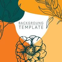 Trendy abstract square templates with leaves, flowers and geometric shapes. Good for social media posts, mobile apps, banner designs and online promotions and adverts. Abstract vector background.