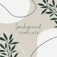 Trendy abstract square templates with leaves, flowers and geometric shapes. Good for social media posts, mobile apps, banner designs and online promotions and adverts. Abstract vector background.