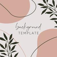 Trendy abstract square templates with leaves, flowers and geometric shapes. Good for social media posts, mobile apps, banner designs and online promotions and adverts. Abstract vector background.