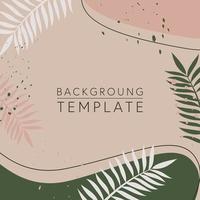 Trendy abstract square templates with leaves, flowers and geometric shapes. Good for social media posts, mobile apps, banner designs and online promotions and adverts. Abstract vector background.