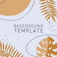 Trendy abstract square templates with leaves, flowers and geometric shapes. Good for social media posts, mobile apps, banner designs and online promotions and adverts. Abstract vector background.