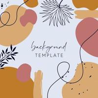 Trendy abstract square templates with leaves, flowers and geometric shapes. Good for social media posts, mobile apps, banner designs and online promotions and adverts. Abstract vector background.