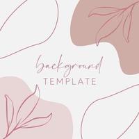 Trendy abstract square templates with leaves, flowers and geometric shapes. Good for social media posts, mobile apps, banner designs and online promotions and adverts. Abstract vector background.