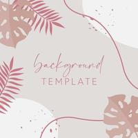 Trendy abstract square templates with leaves, flowers and geometric shapes. Good for social media posts, mobile apps, banner designs and online promotions and adverts. Abstract vector background.